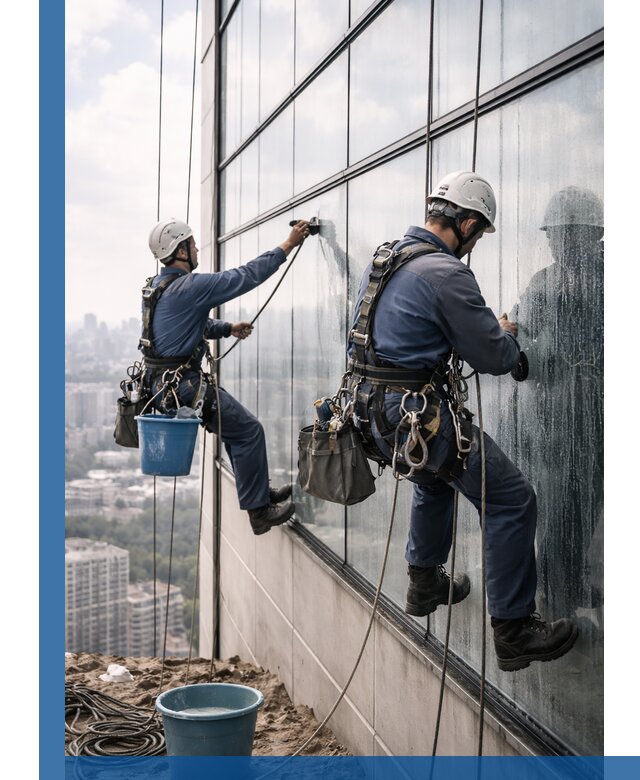 Профессиональная мойка фасадных окон альпинистами в Нововоронеже