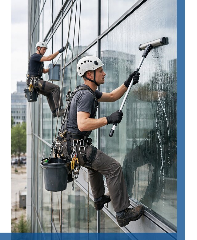 Мойка витражей альпинистами в Нововоронеже от 708 р. под ключ|ВЫСОТНИК-Нвв