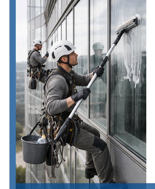 Высотная мойка сплошного остекления с выездом в Нововоронеже