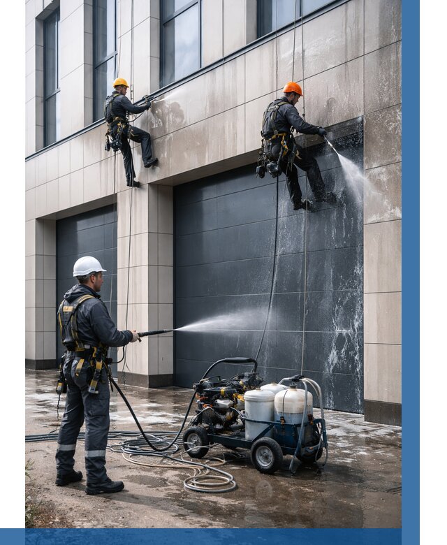 Послестроительная мойка фасада в Нововоронеже от 304 р. | ВЫСОТНИК-Нвв