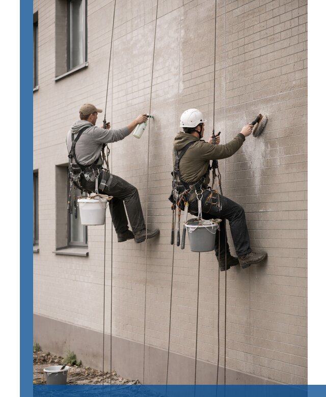 Удаление высолов с фасада зданий в Нововоронеже без повреждений и следов