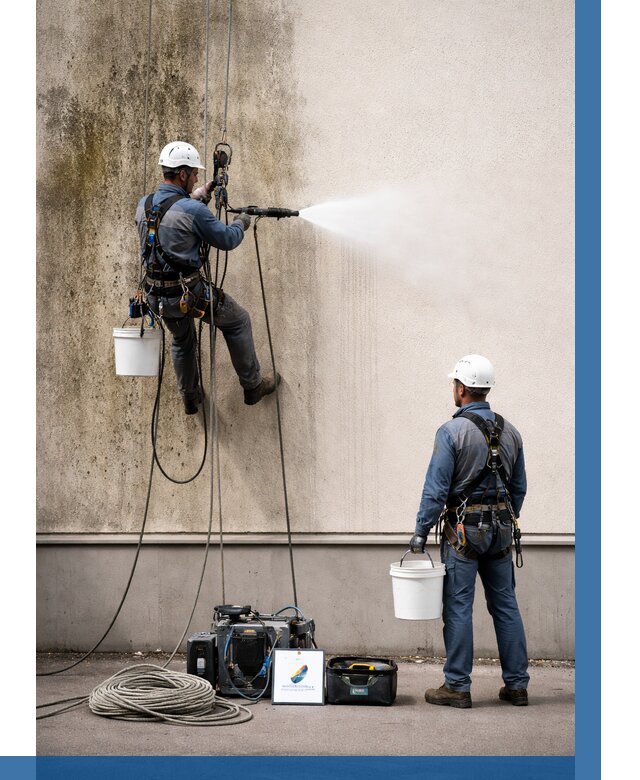 Очистка фасада от плесени в Нововоронеже от 304 р. | ВЫСОТНИК-Нвв