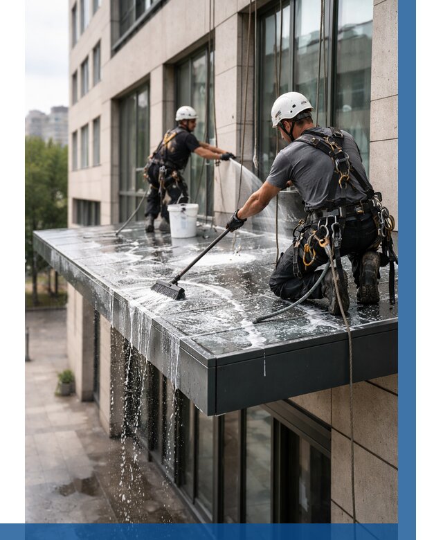 Мойка козырьков и навесов в Нововоронеже от 3542 р. | ВЫСОТНИК-Нвв