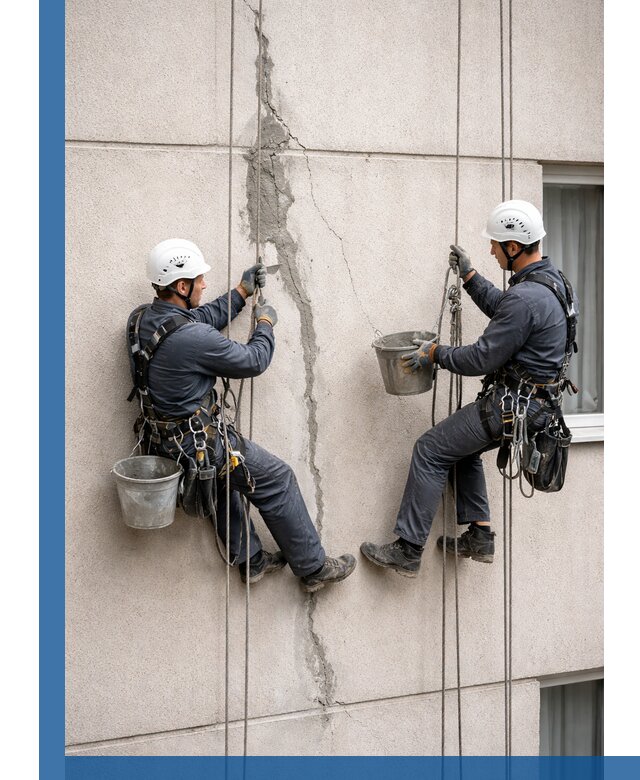 Заделка трещин на фасаде в Нововоронеже с гарантийным ремонтом