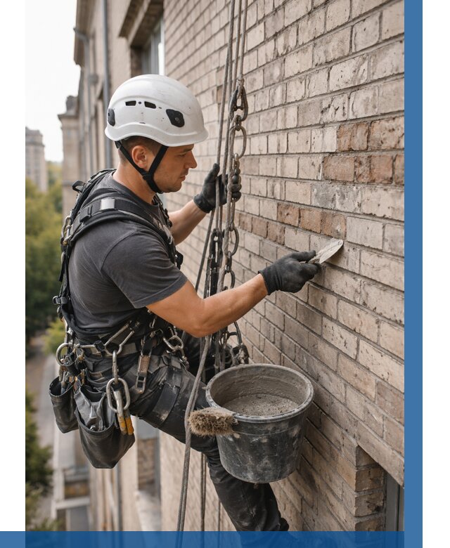 Ремонт кирпичной кладки фасада в Нововоронеже от 1822 р. | ВЫСОТНИК-Нвв