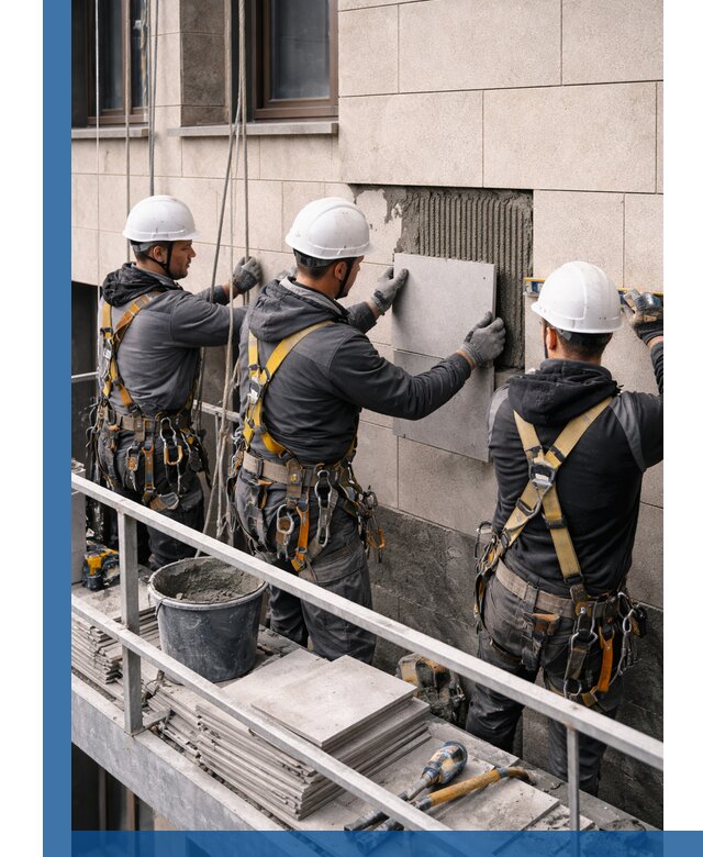 Ремонт облицовки фасада плиткой в Нововоронеже с гарантией