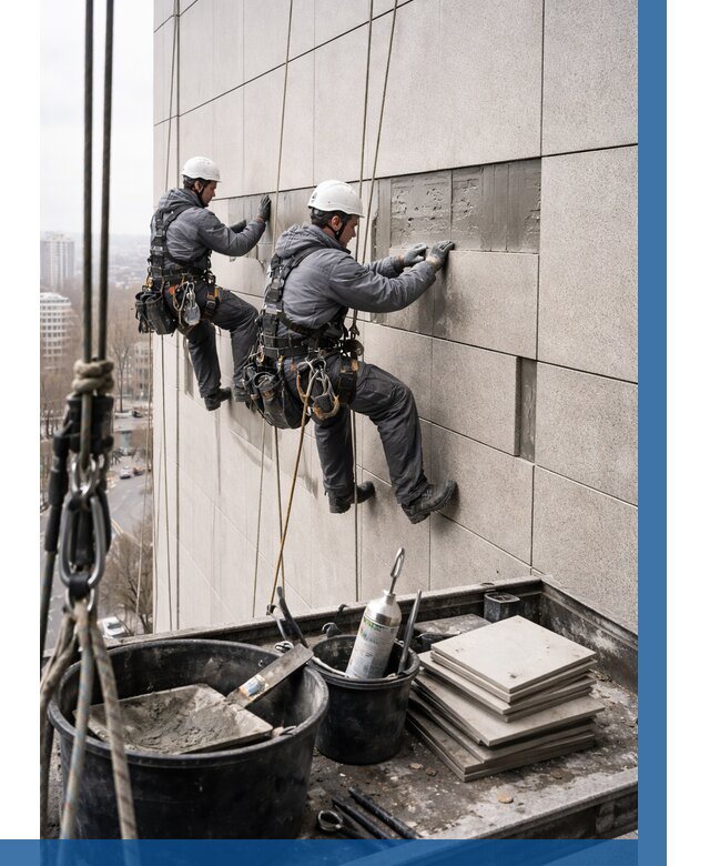 Ремонт фасада из керамогранита в Нововоронеже от 2530 р. | ВЫСОТНИК-Нвв