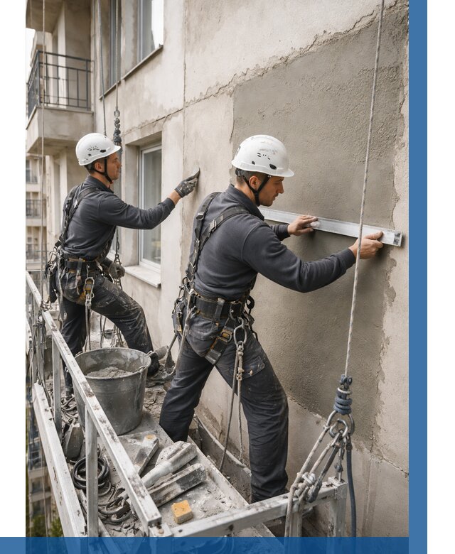 Штукатурка фасада на высоте в Нововоронеже от 911 р. | ВЫСОТНИК-Нвв