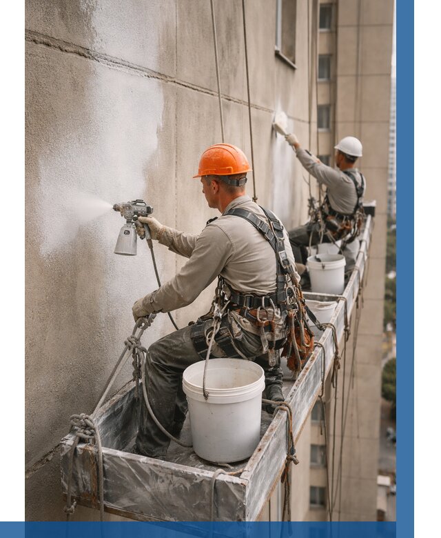 Грунтовка фасада на высоте в Нововоронеже от 121 р. | ВЫСОТНИК-Нвв