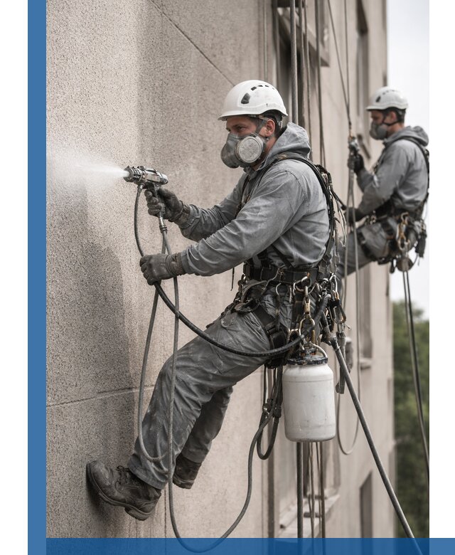 Безвоздушная покраска фасадов зданий в Нововоронеже профессионально