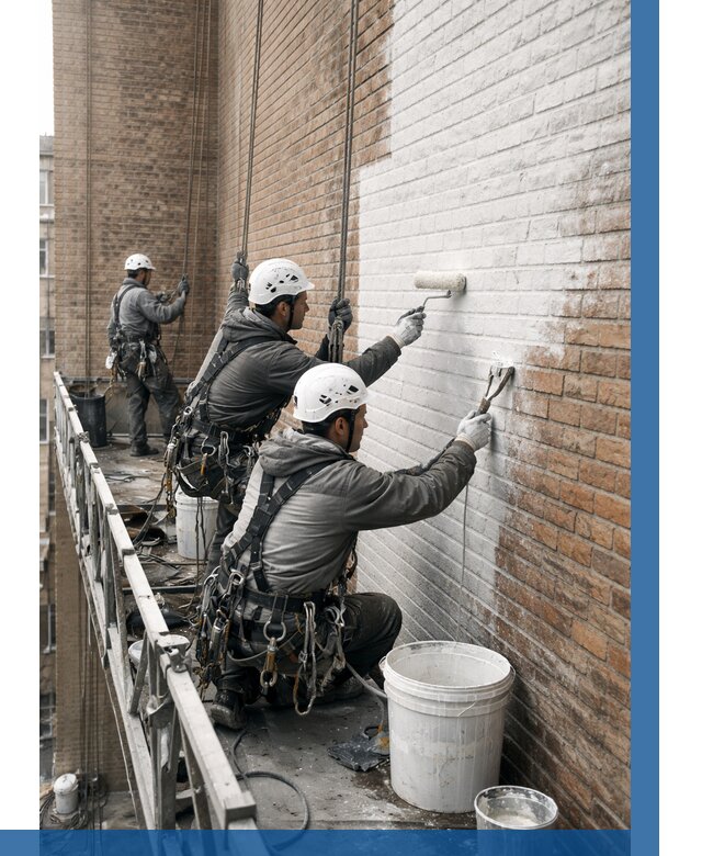 Покраска кирпичного фасада в Нововоронеже от 354 р. | ВЫСОТНИК-Нвв