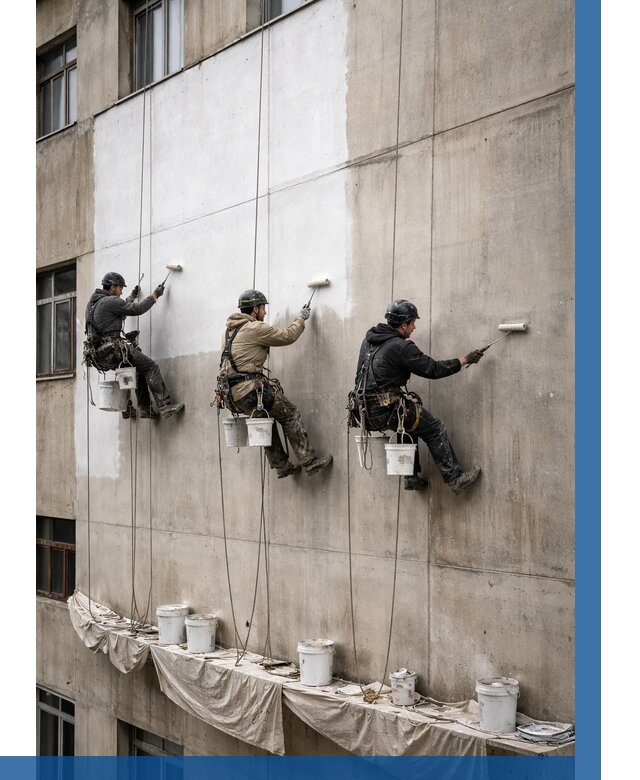 Покраска бетонного фасада в Нововоронеже от 354 р за м2 | ВЫСОТНИК-Нвв