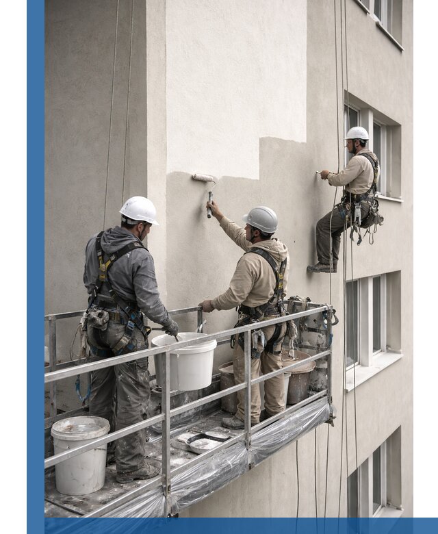 Покраска оштукатуренного фасада в Нововоронеже под ключ с гарантией