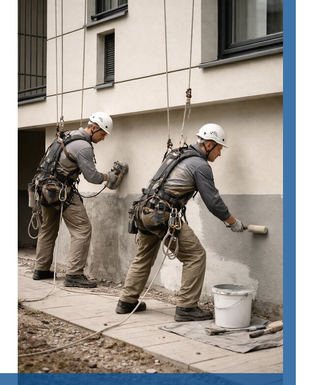 Окраска цоколя здания в Нововоронеже от 455 р. под ключ | ВЫСОТНИК-Нвв