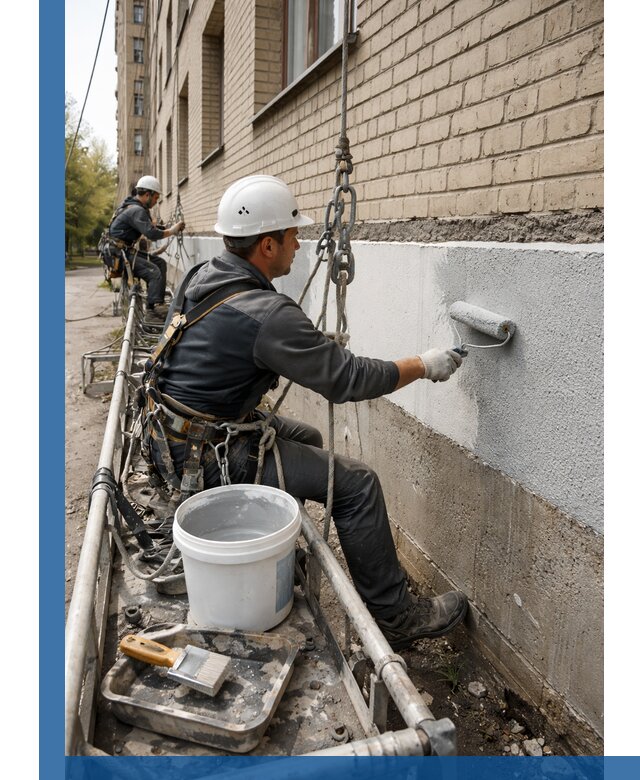 Окраска цоколя здания в Нововоронеже профессионально и надежно