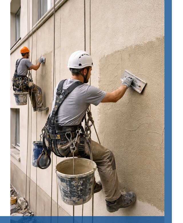 Декоративная штукатурка фасада в Нововоронеже от 1214 р. | ВЫСОТНИК-Нвв