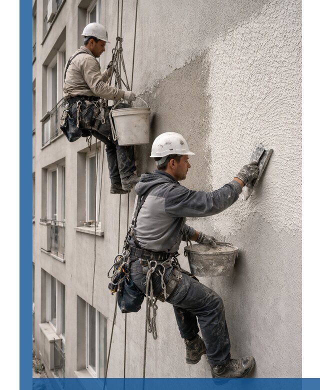 Нанесение декоративной штукатурки короед на фасад в Нововоронеже