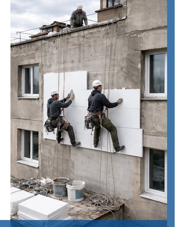 Утепление фасада пенополистиролом в Нововоронеже от 1822 р. | ВЫСОТНИК-Нвв