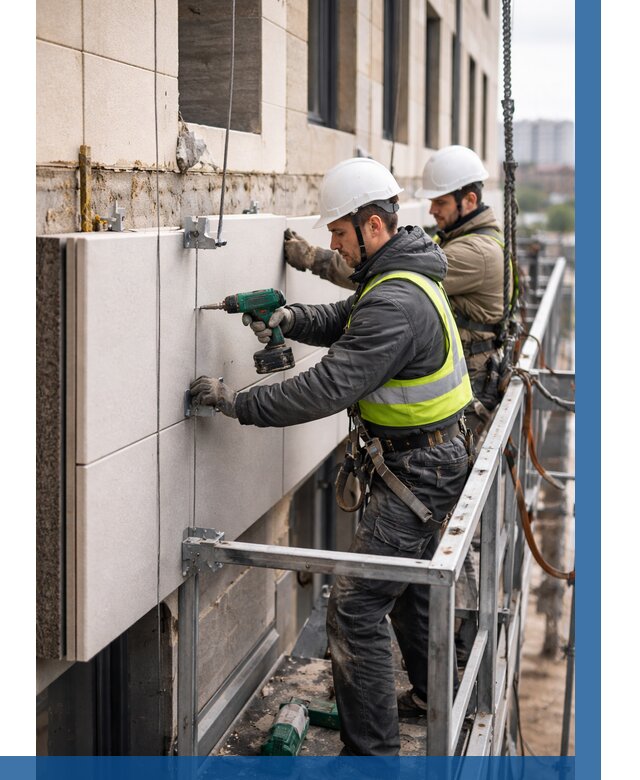 Монтаж фасадных термопанелей в Нововоронеже от 1518 р. | ВЫСОТНИК-Нвв