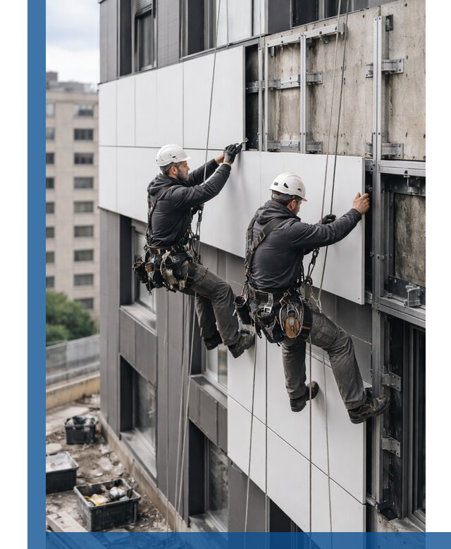 Монтаж композитных панелей фасада в Нововоронеже под ключ