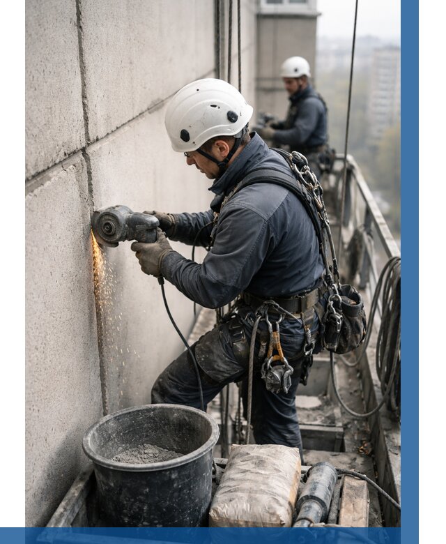 Штробление межпанельных швов в Нововоронеже от 1214 р. | ВЫСОТНИК-Нвв