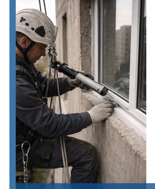 Герметизация оконных швов снаружи в Нововоронеже профессионально