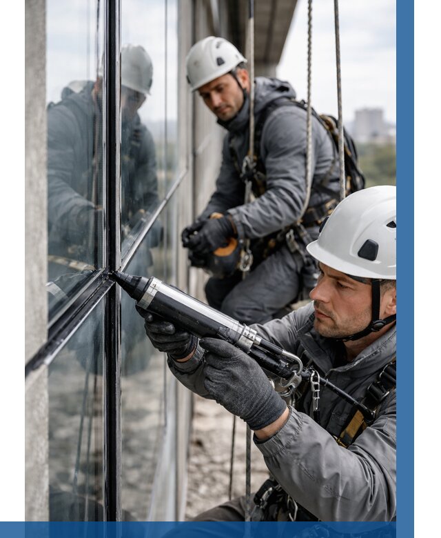 Герметизация витражных швов в Нововоронеже от 658 р. | ВЫСОТНИК-Нвв