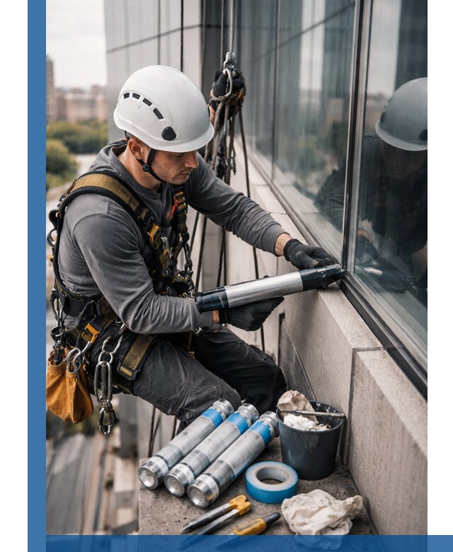 Герметизация стыков витража в Нововоронеже для герметичных фасадов