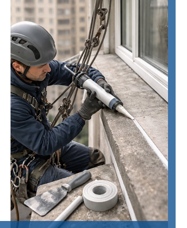 Герметизация балконного козырька в Нововоронеже от 4554 р. | ВЫСОТНИК-Нвв