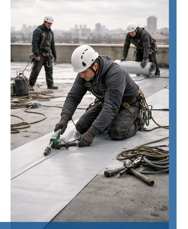 Ремонт мембранной кровли в Нововоронеже от 1822 р./м2 | ВЫСОТНИК-Нвв