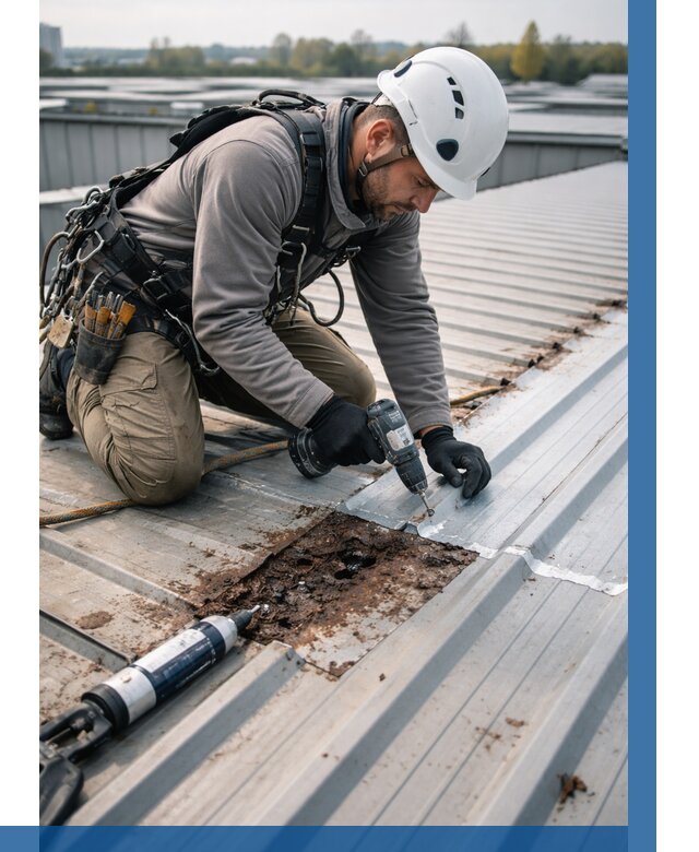 Ремонт профнастила на кровле в Нововоронеже от 708 р. | ВЫСОТНИК-Нвв