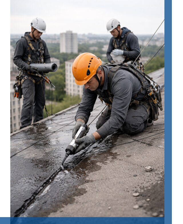 Устранение протечек кровли в Нововоронеже от 12144 р. | ВЫСОТНИК-Нвв