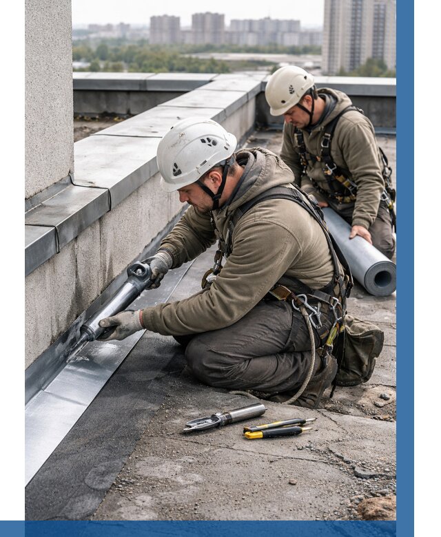 Ремонт кровельных примыканий в Нововоронеже от 1214 р. | ВЫСОТНИК-Нвв