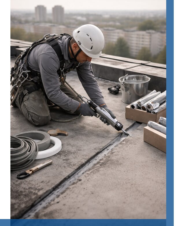 Герметизация швов кровли в Нововоронеже от 455 р./м2 | ВЫСОТНИК-Нвв