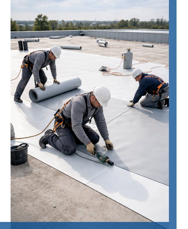 Монтаж мембранной кровли под ключ в Нововоронеже от 1214 р. | ВЫСОТНИК-Нвв