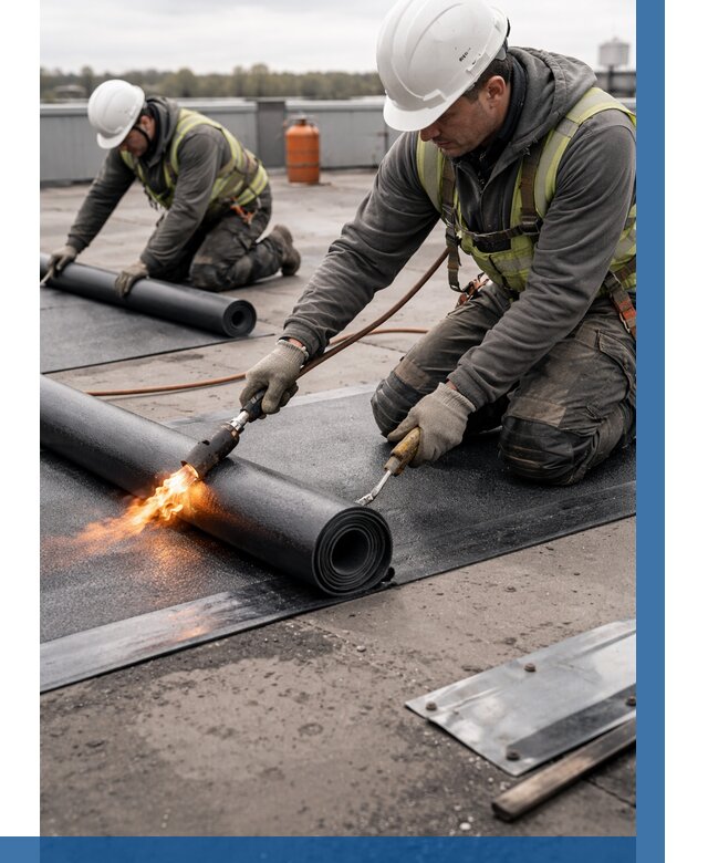 Монтаж наплавляемой кровли в Нововоронеже от 860 р. — ВЫСОТНИК-Нвв