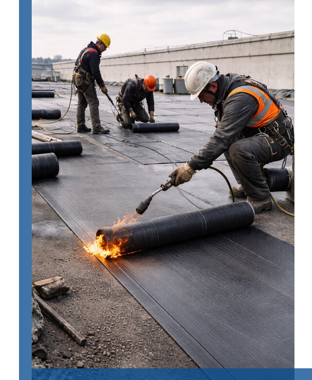 Монтаж наплавляемой кровли в Нововоронеже профессионально
