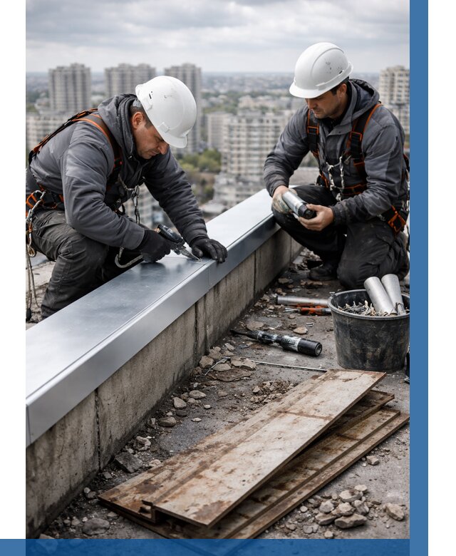 Замена парапетных крышек под ключ в Нововоронеже от 1214 р. | ВЫСОТНИК-Нвв