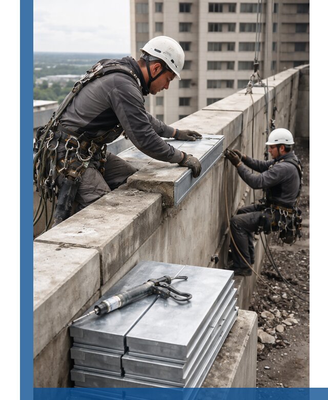 Замена парапетных крышек и установка новых в Нововоронеже