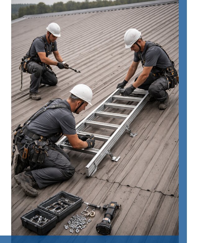 Монтаж кровельной лестницы в Нововоронеже от 4554 р. | ВЫСОТНИК-Нвв