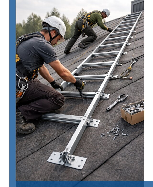 Профессиональный монтаж кровельной лестницы в Нововоронеже под ключ