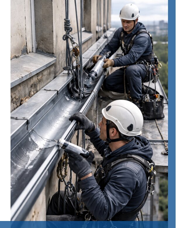 Ремонт водосточных желобов в Нововоронеже от 6578 р. | ВЫСОТНИК-Нвв