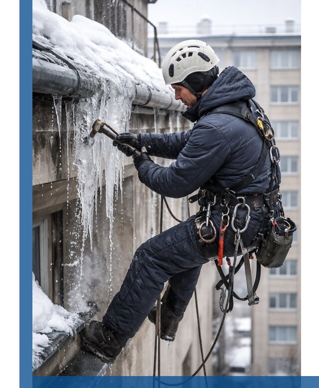 Удаление наледи и чистка водостоков в Нововоронеже оперативно и безопасно