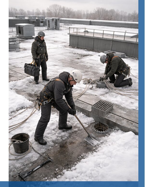 Абонентское обслуживание кровли зимой в Нововоронеже от 8096 р. | ВЫСОТНИК-Нвв