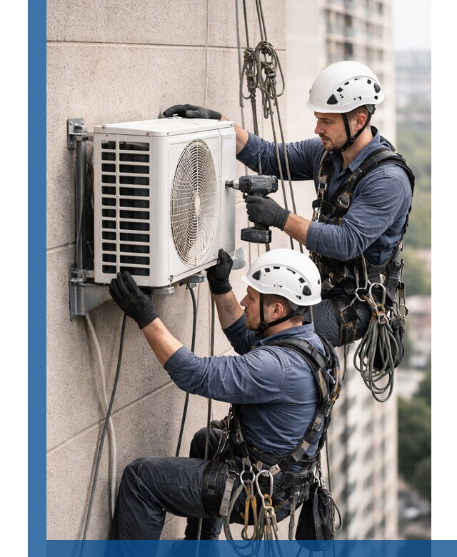 Монтаж внешнего блока кондиционера в Нововоронеже установка и крепление