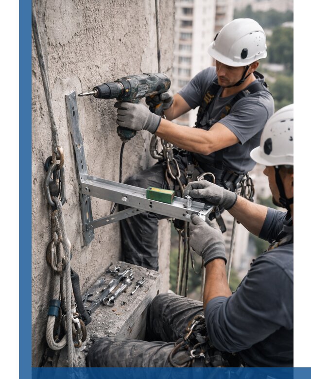 Установка кронштейнов кондиционера и крепежа в Нововоронеже