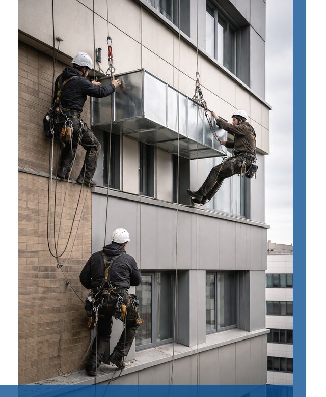 Монтаж воздуховодов на фасаде в Нововоронеже от 1518 р. | ВЫСОТНИК-Нвв