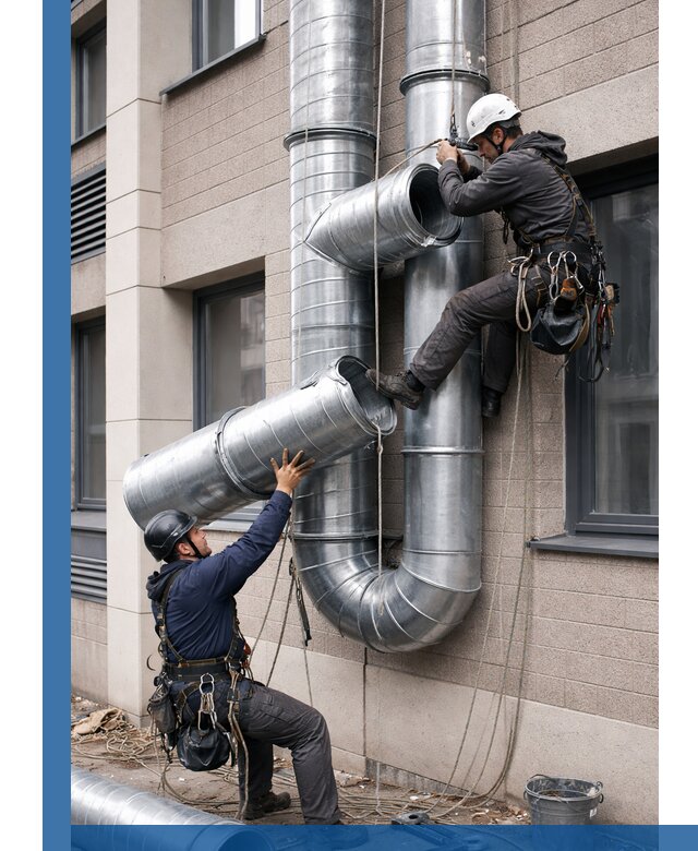 Монтаж фасадных воздуховодов в Нововоронеже с герметизацией и крепежом