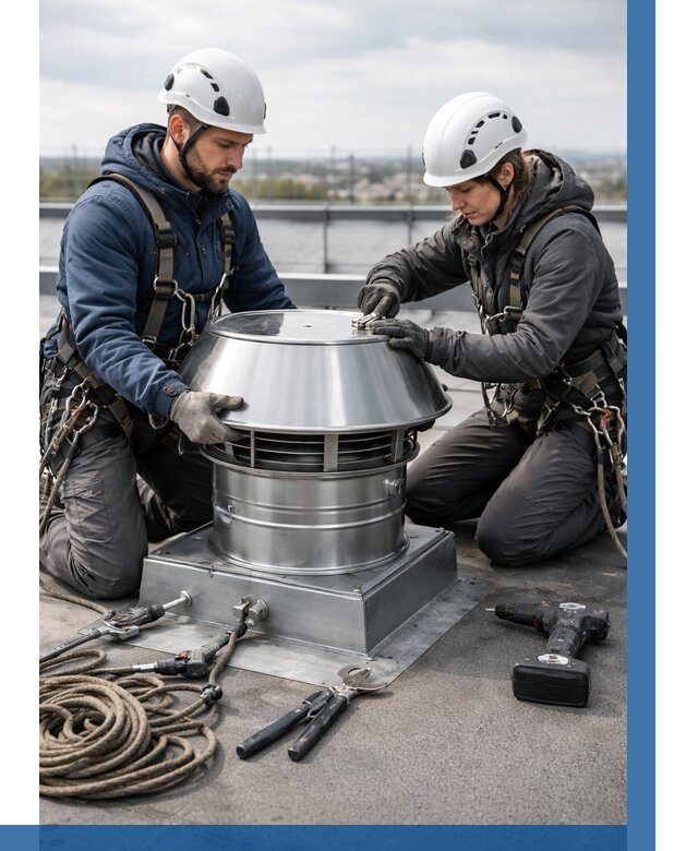 Установка дефлекторов на кровле в Нововоронеже от 4554 р. | ВЫСОТНИК-Нвв