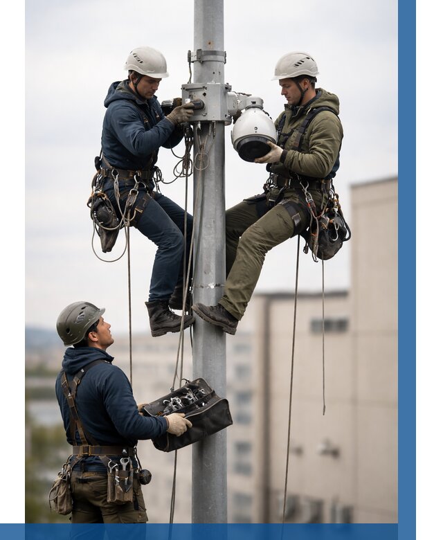 Установка видеокамер на мачте в Нововоронеже от 8602 р. | ВЫСОТНИК-Нвв